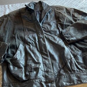 Vintage worn leather coat